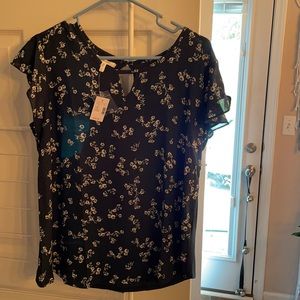 Dark teal/green top, sheer v front